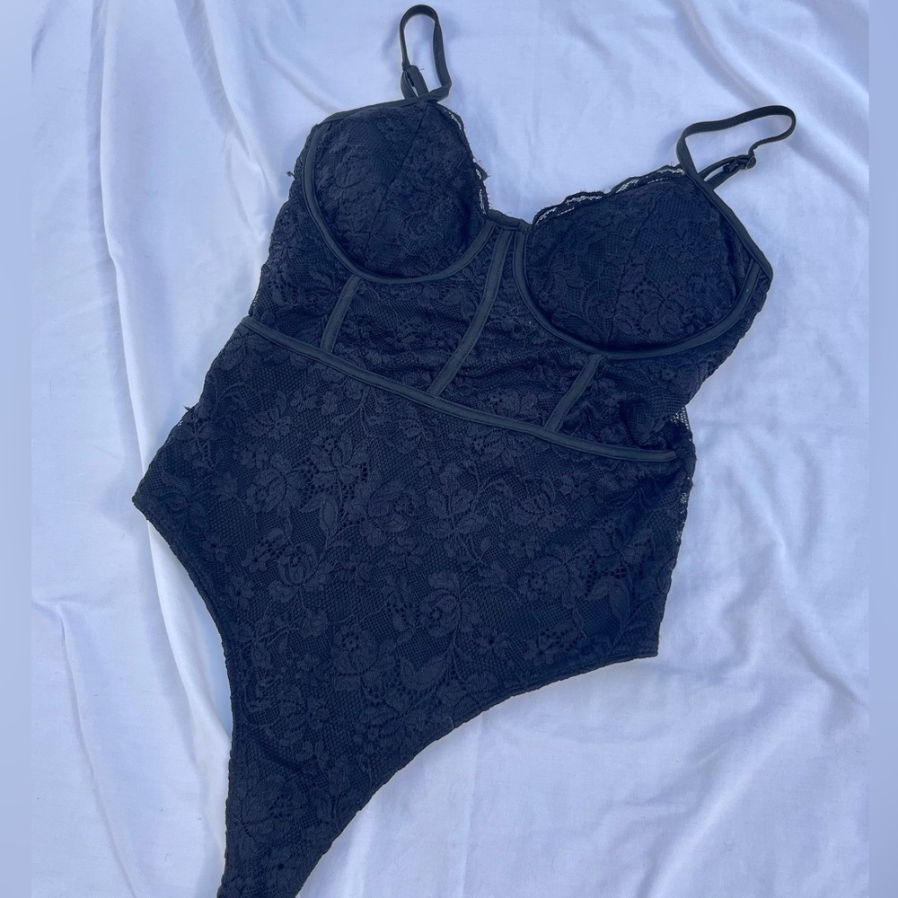 Black lace bodysuit
